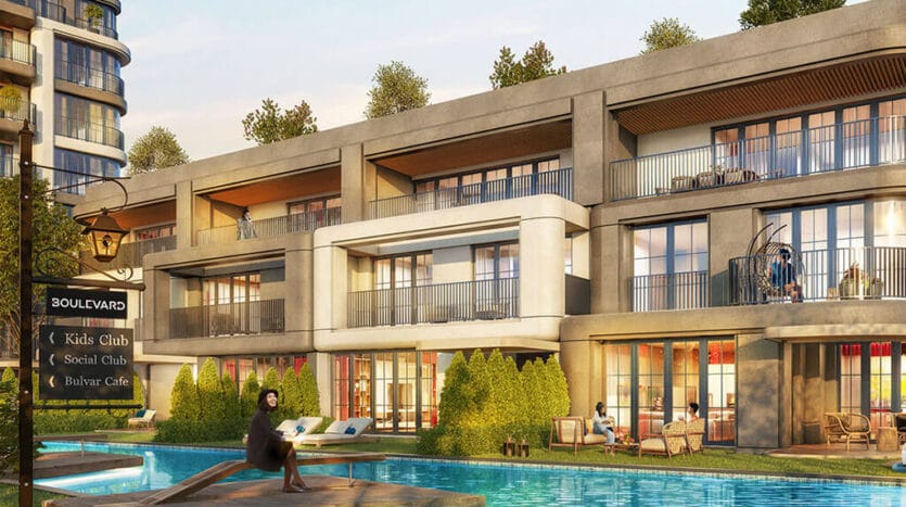 Luxury residential complex with outdoor pool in Istanbul
